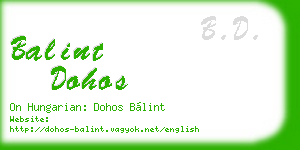balint dohos business card